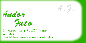 andor futo business card